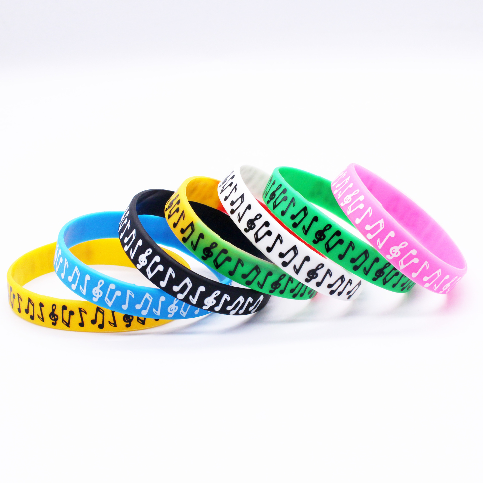 Women Fashion Now - 7PCS Music Note Silicone Bracelets&Bangles Music
