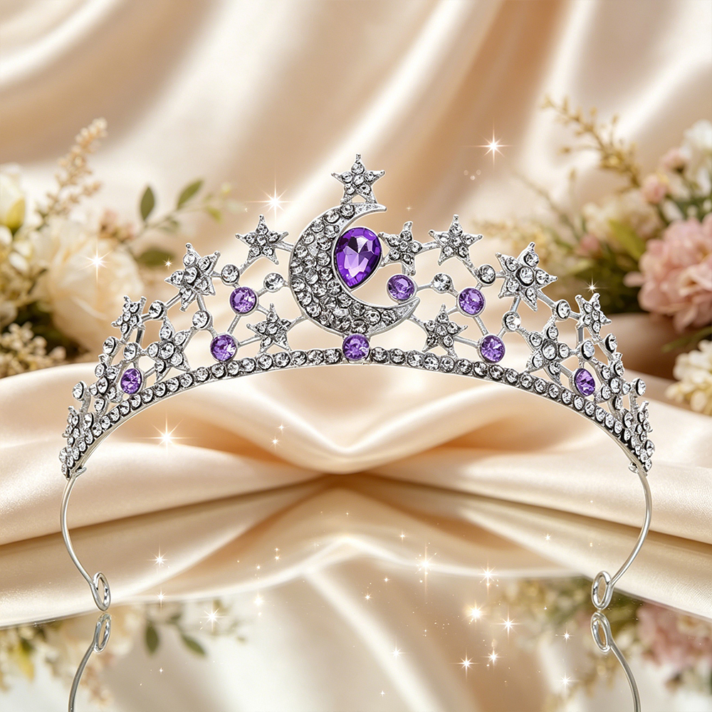 Women'S Fashion Headbands - Moon Star Bridal Tiara Sparkling Rhinestone
