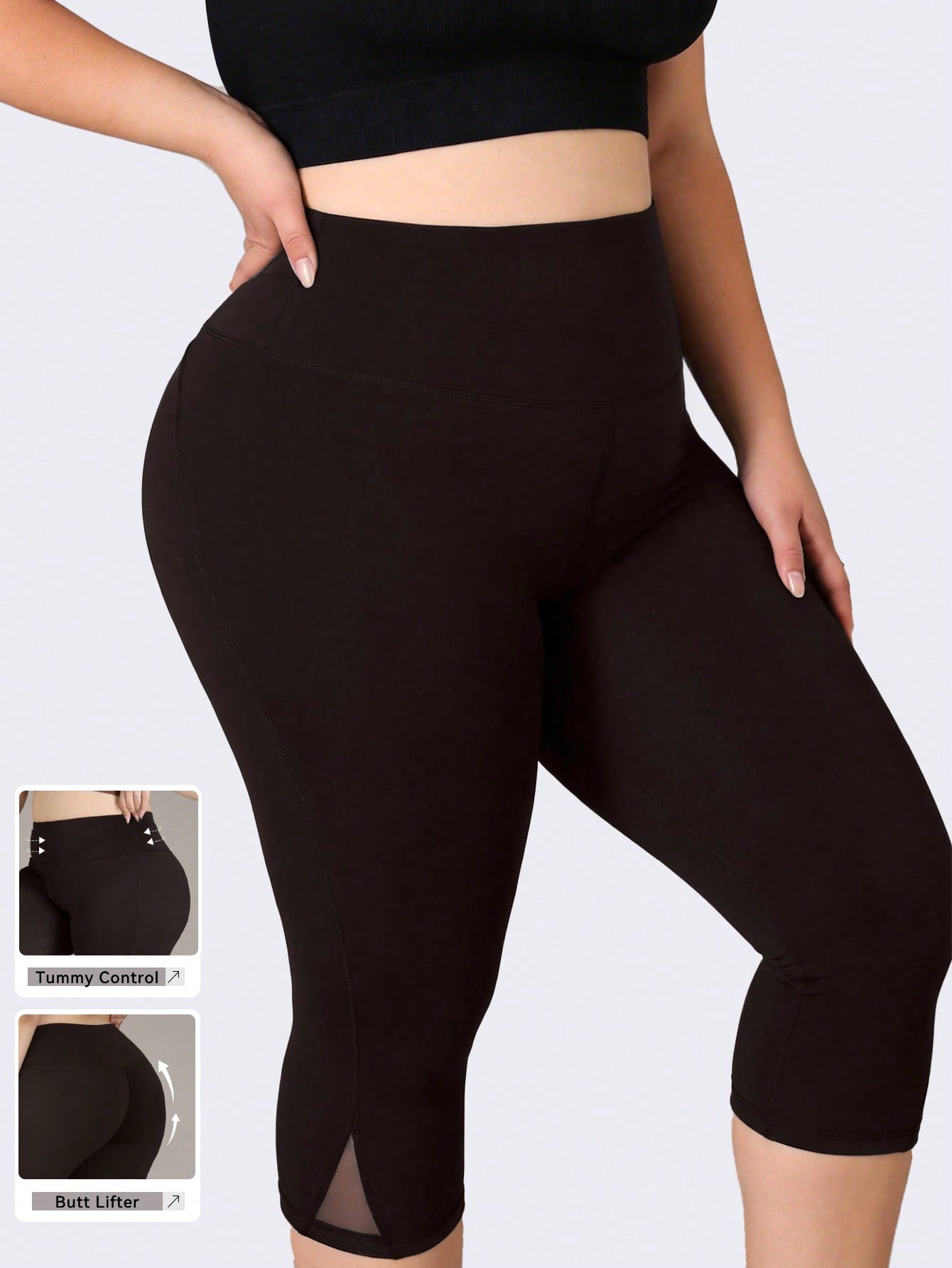 High Waist Leggings - Plus Size Gym Leggings Women Mesh