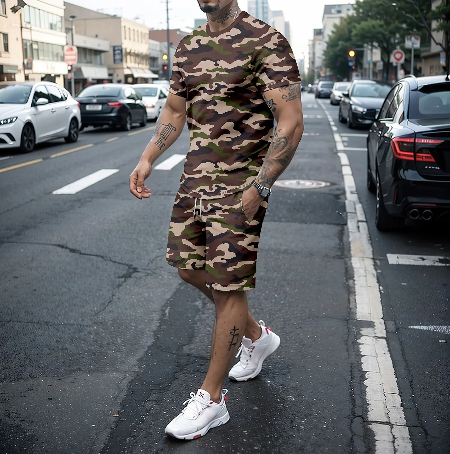 Women And Men Fashion - Camouflage Outdoor Tracksuits 3D Print Men's