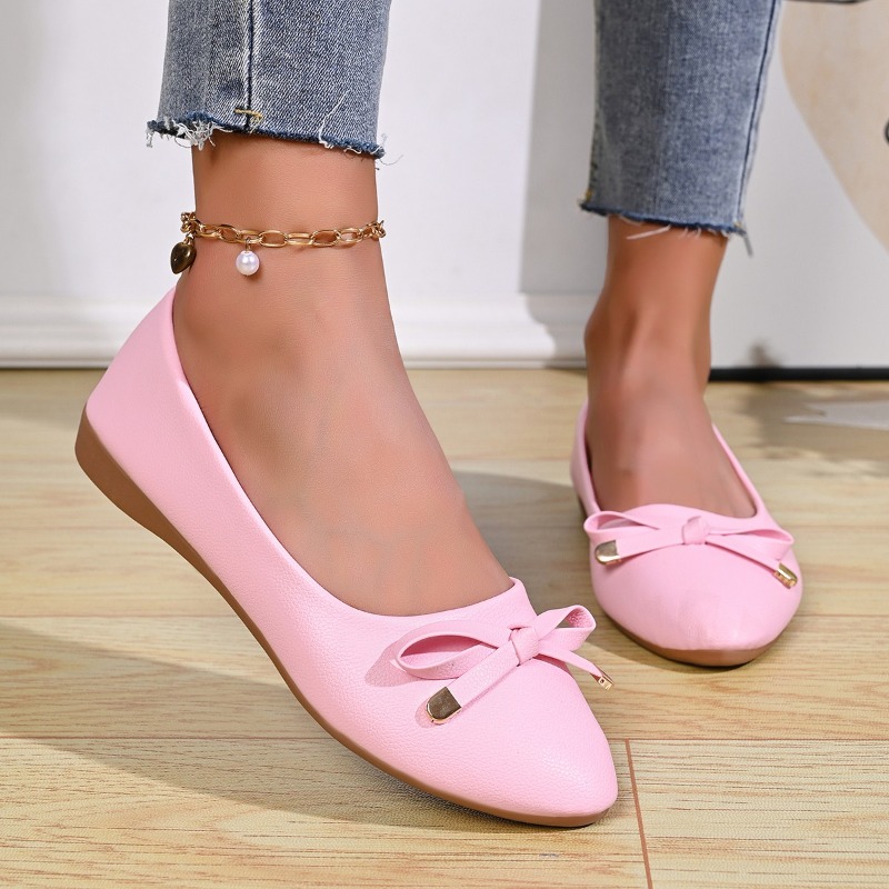 Women'S Fashion Walking Shoes - Bow Shallow Mouth Soft Sole Comfortable