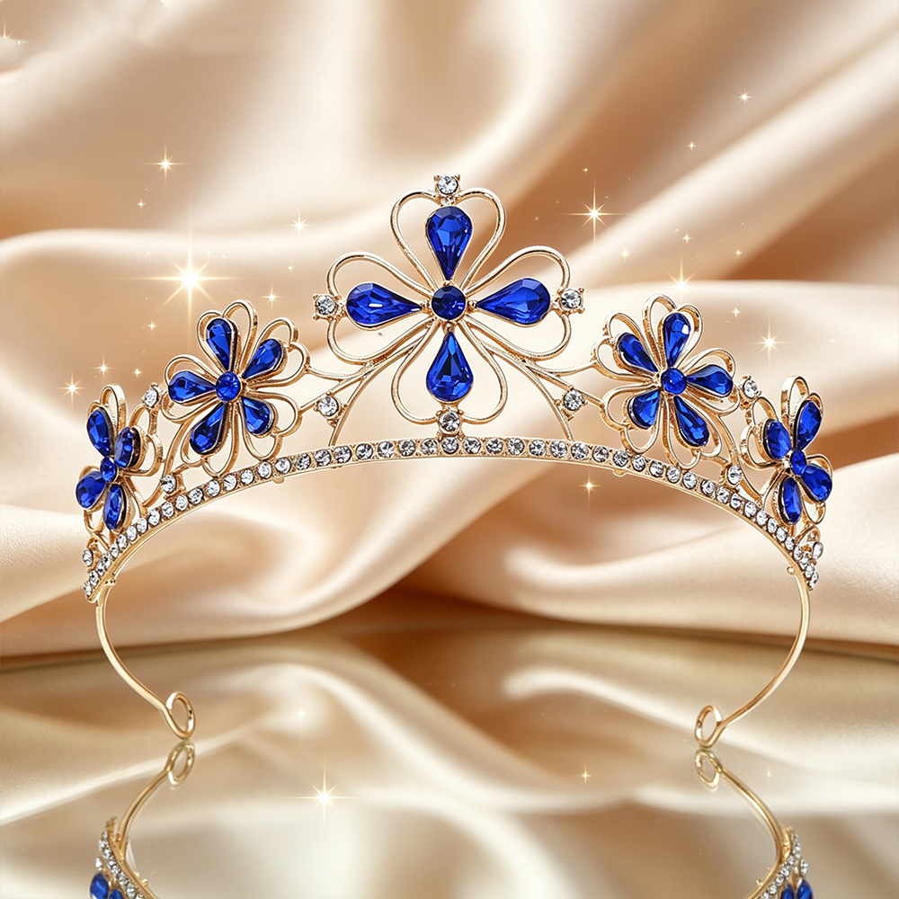 Women'S Fashion Headbands - Baroque Four-Leaf Flower Crystal Bridal Tiara