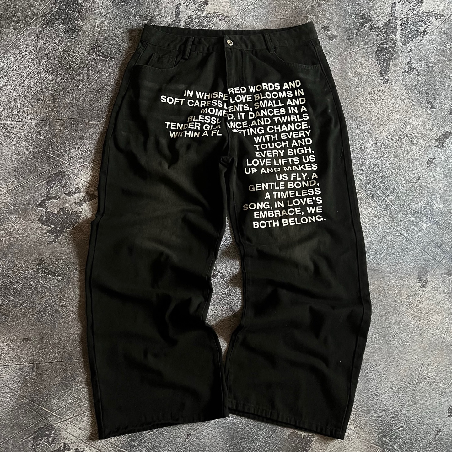 American Pattern Letter Jeans  - Women And Men Fashion ulasan dan harga