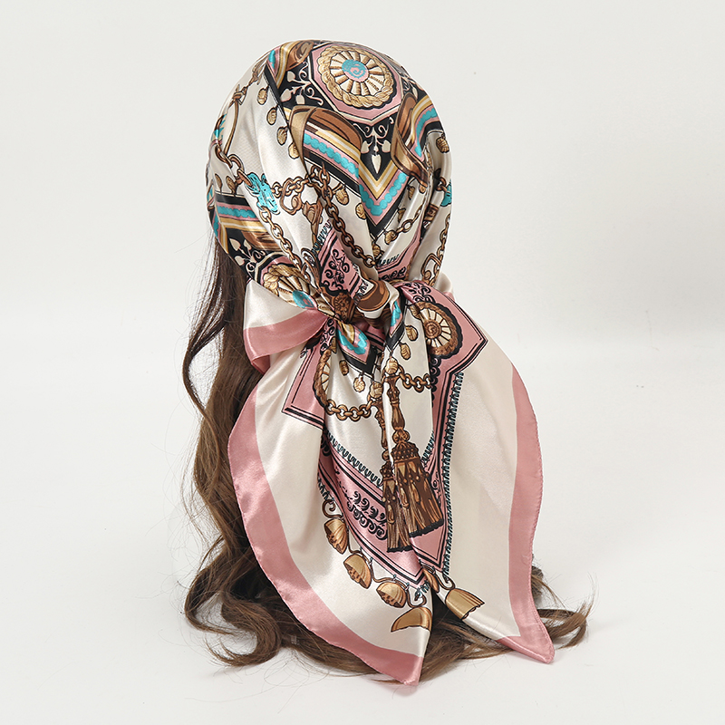 Satin Square Scarf Women Musli - Women'S Fashion Headbands ulasan dan harga