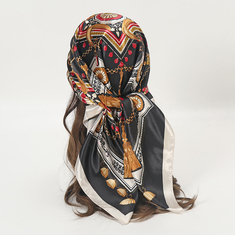 Satin Square Scarf Women Musli - Women'S Fashion Headbands ulasan dan harga