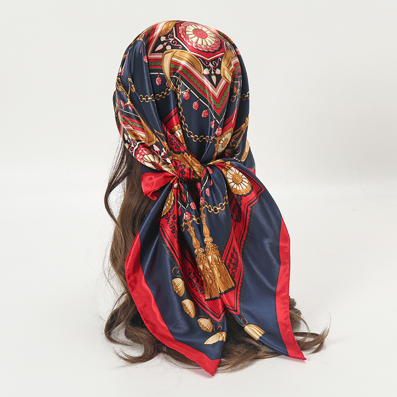 Satin Square Scarf Women Musli - Women'S Fashion Headbands ulasan dan harga