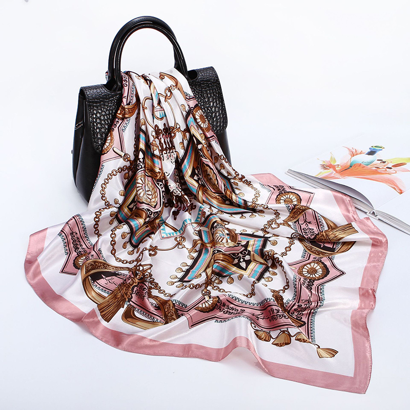 Satin Square Scarf Women Musli - Women'S Fashion Headbands ulasan dan harga