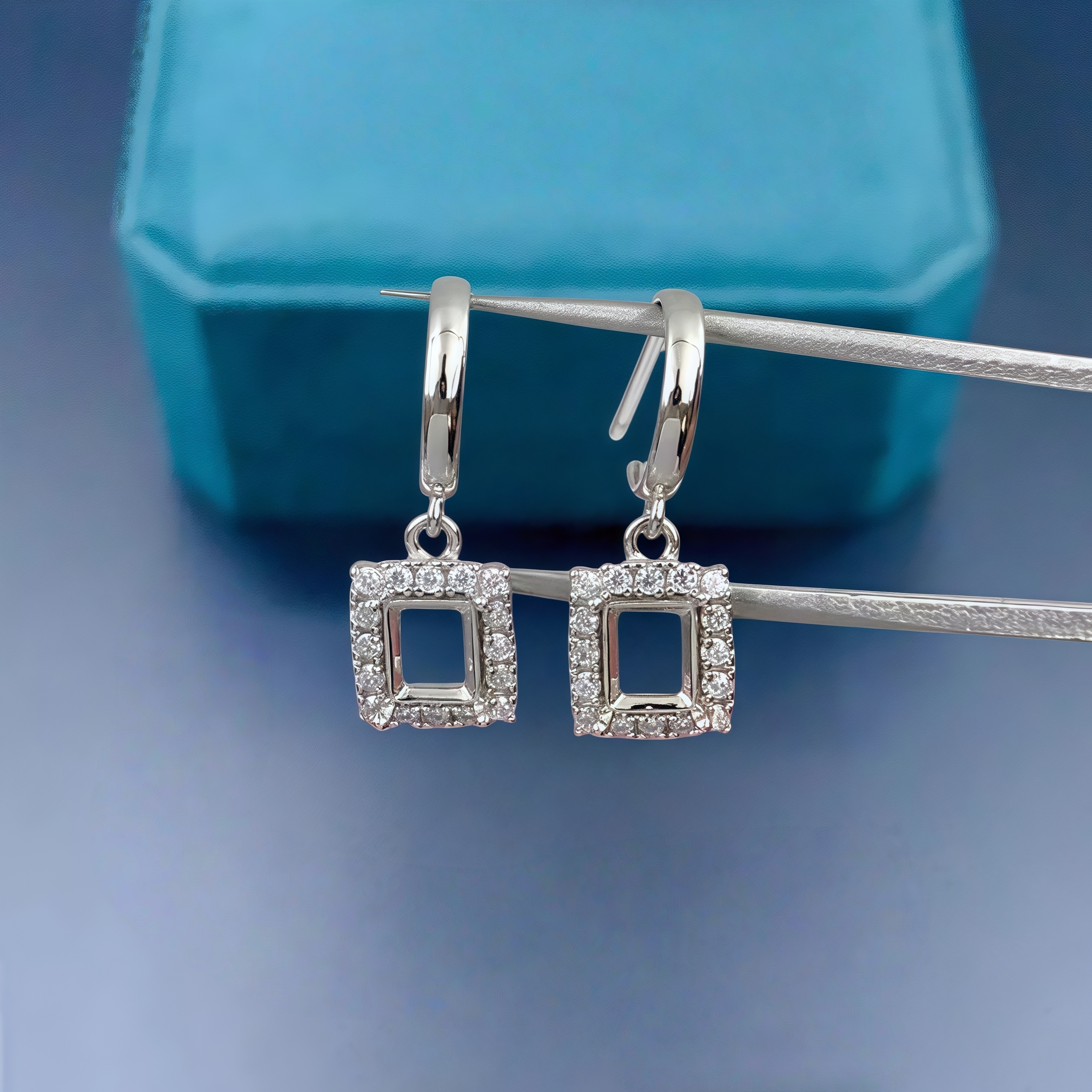 Setting 4*5mm Rectangle Stone  - Women'S Fashion Earrings ulasan dan harga