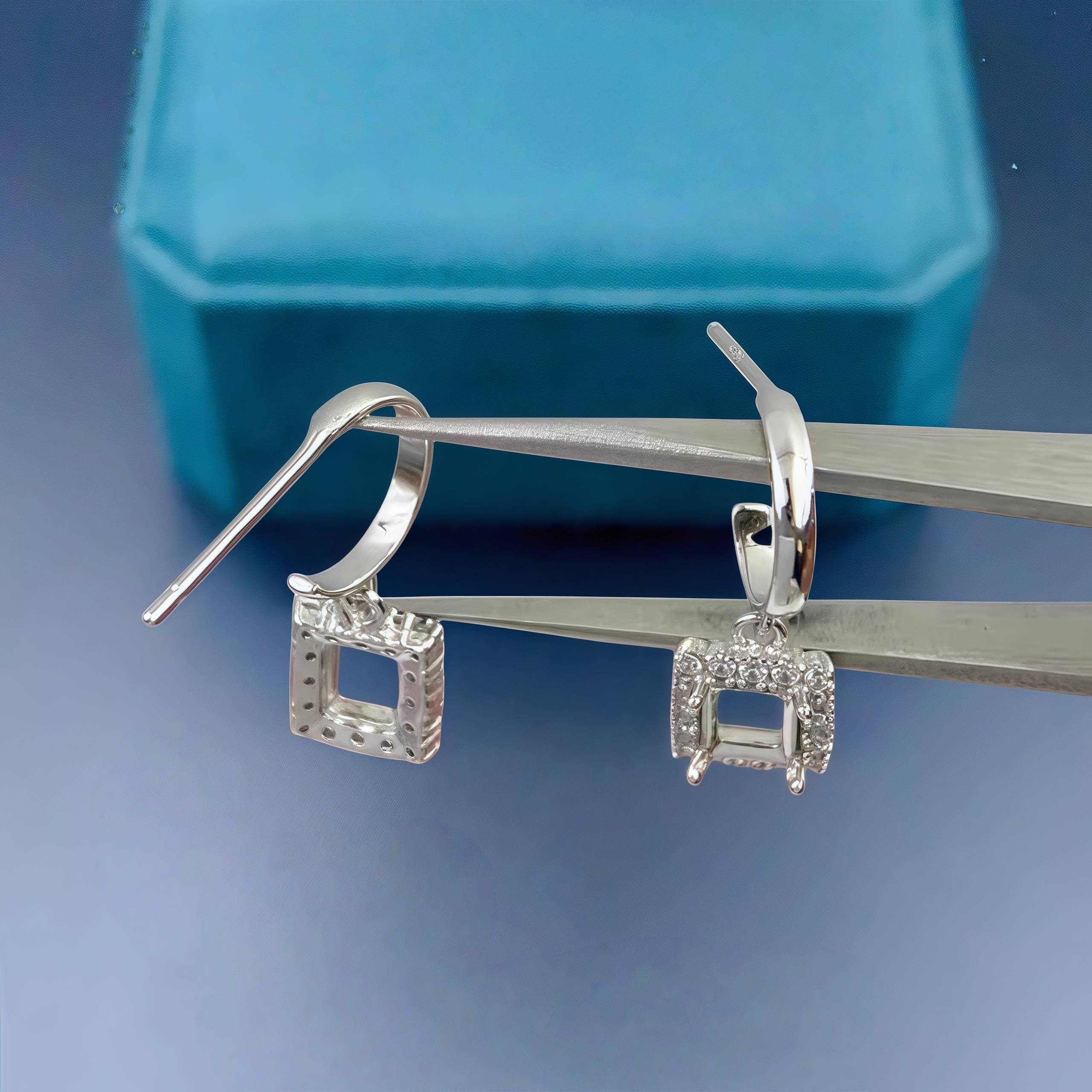 Setting 4*5mm Rectangle Stone  - Women'S Fashion Earrings ulasan dan harga