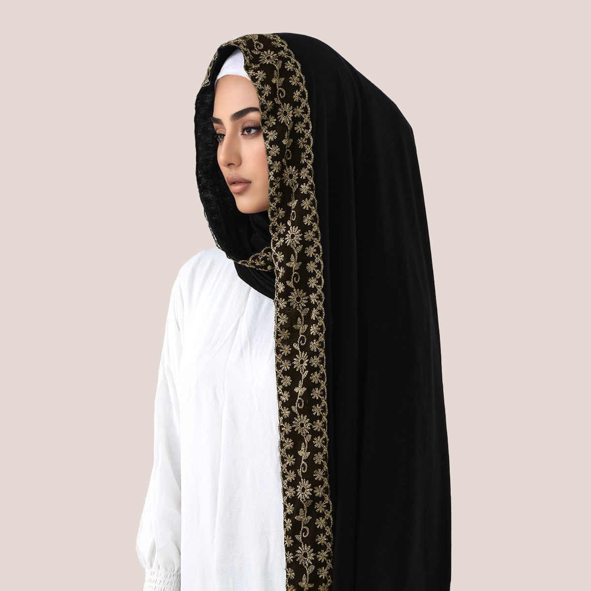 Lace Embroidery Cotton Jersey  - Women'S Fashion Headbands ulasan dan harga