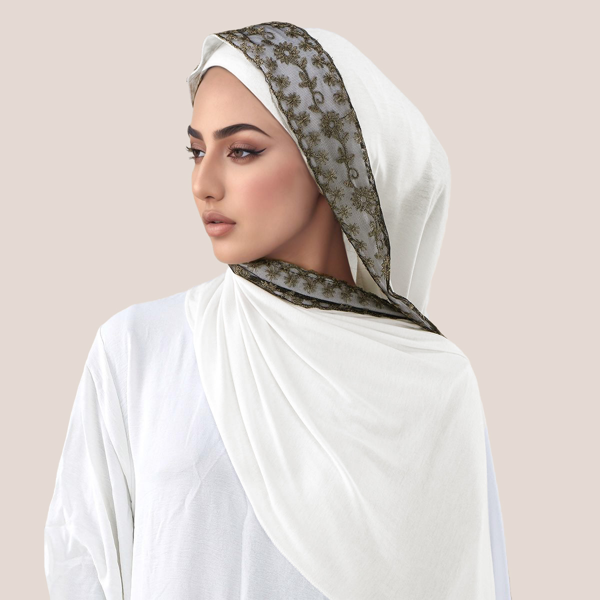 Lace Embroidery Cotton Jersey  - Women'S Fashion Headbands ulasan dan harga