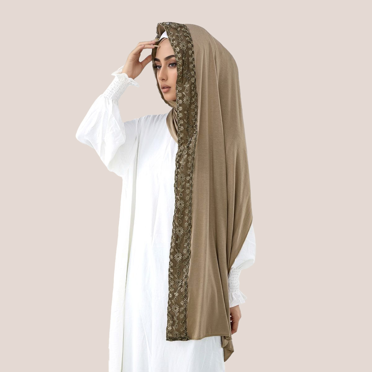 Lace Embroidery Cotton Jersey  - Women'S Fashion Headbands ulasan dan harga