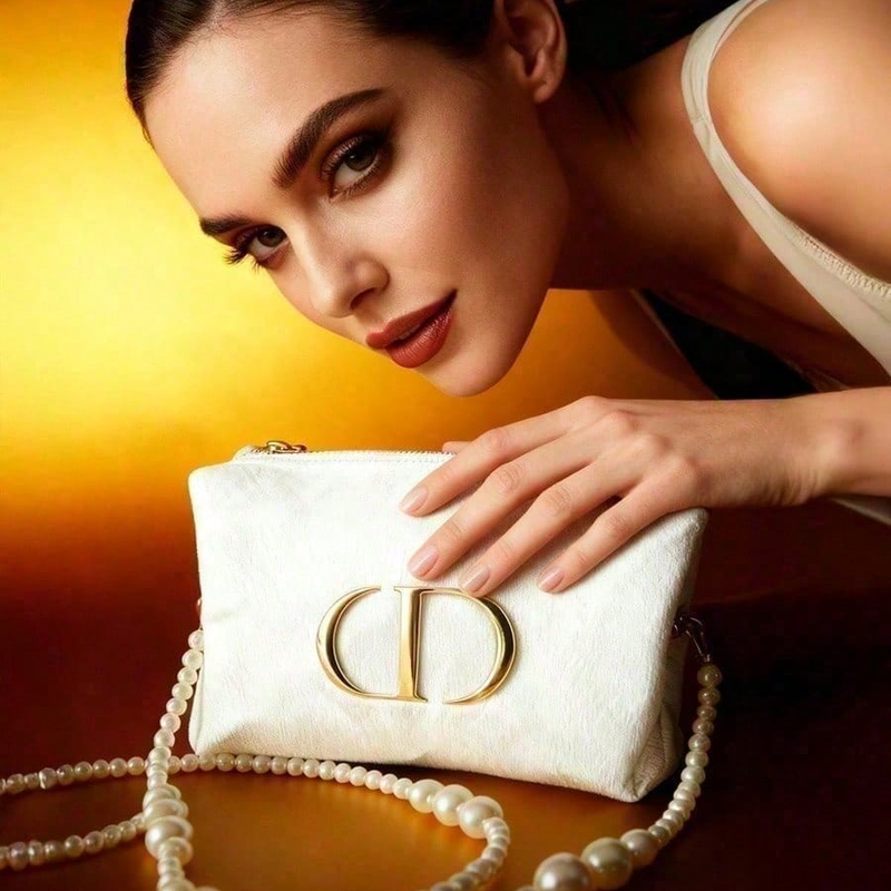 Dior’s Bag White Velvet Travel - Women Fashion Logo Design ulasan dan harga