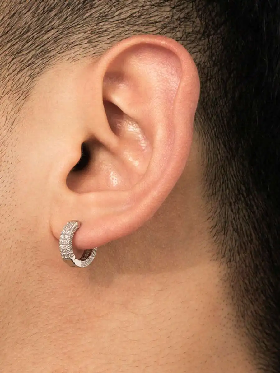 Cubic Zirconia Studded Hoop Ea - Women'S Fashion Earrings ulasan dan harga