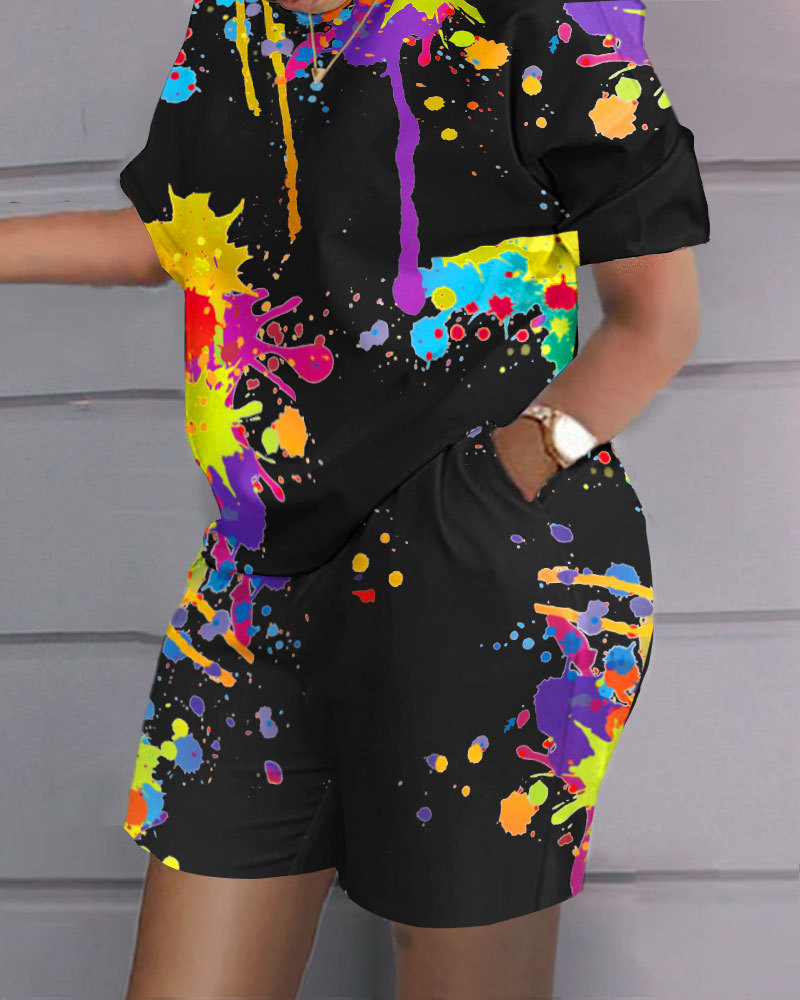 Women Casual Short Sleeve Two  - Tie Dye Two Piece ulasan dan harga