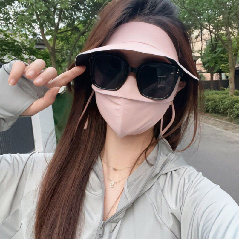 Polyester Ice Silk Mask Portab - Women'S Fashion Visor ulasan dan harga