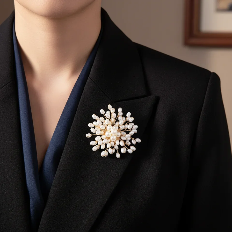 Pearl Woven Flower Brooch For  - Women And Men Fashion ulasan dan harga