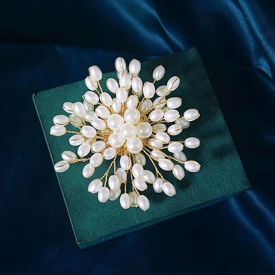 Pearl Woven Flower Brooch For  - Women And Men Fashion ulasan dan harga