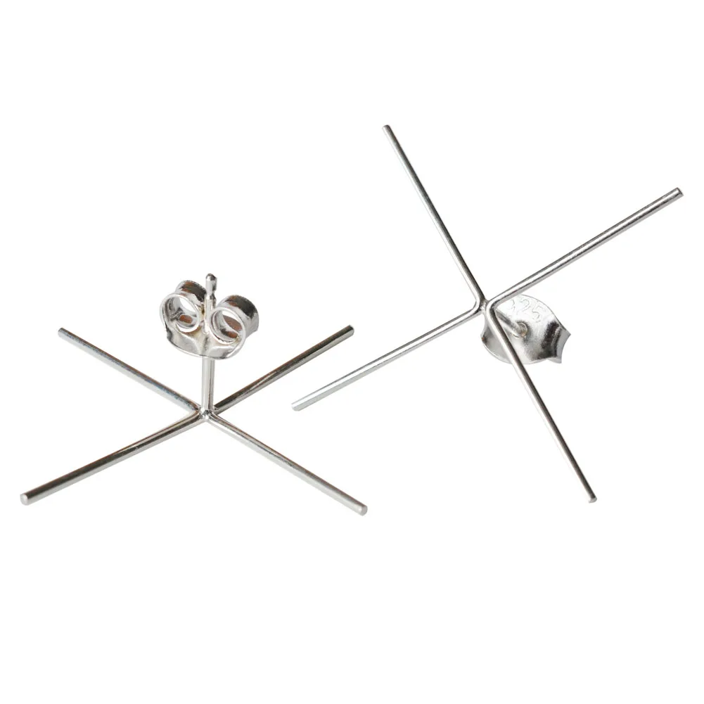 Solid 925 Sterling Silver Stud - Women'S Fashion Earrings ulasan dan harga