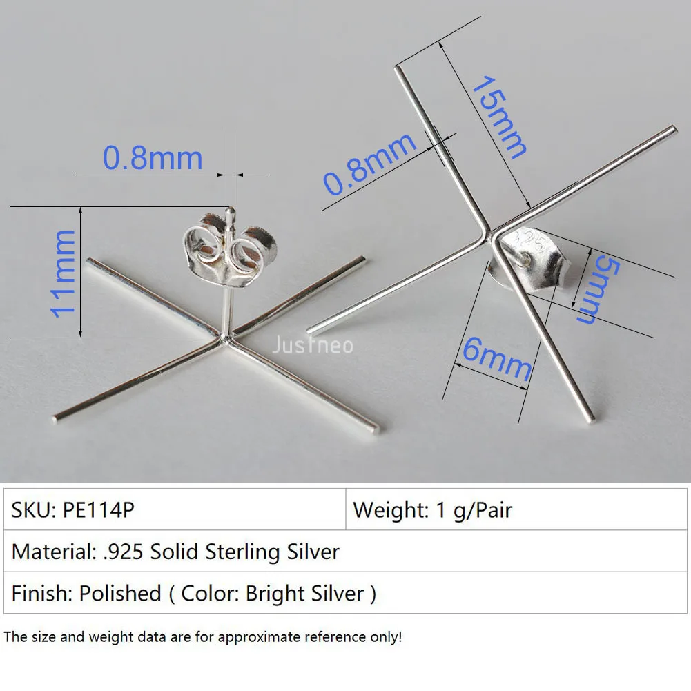 Solid 925 Sterling Silver Stud - Women'S Fashion Earrings ulasan dan harga