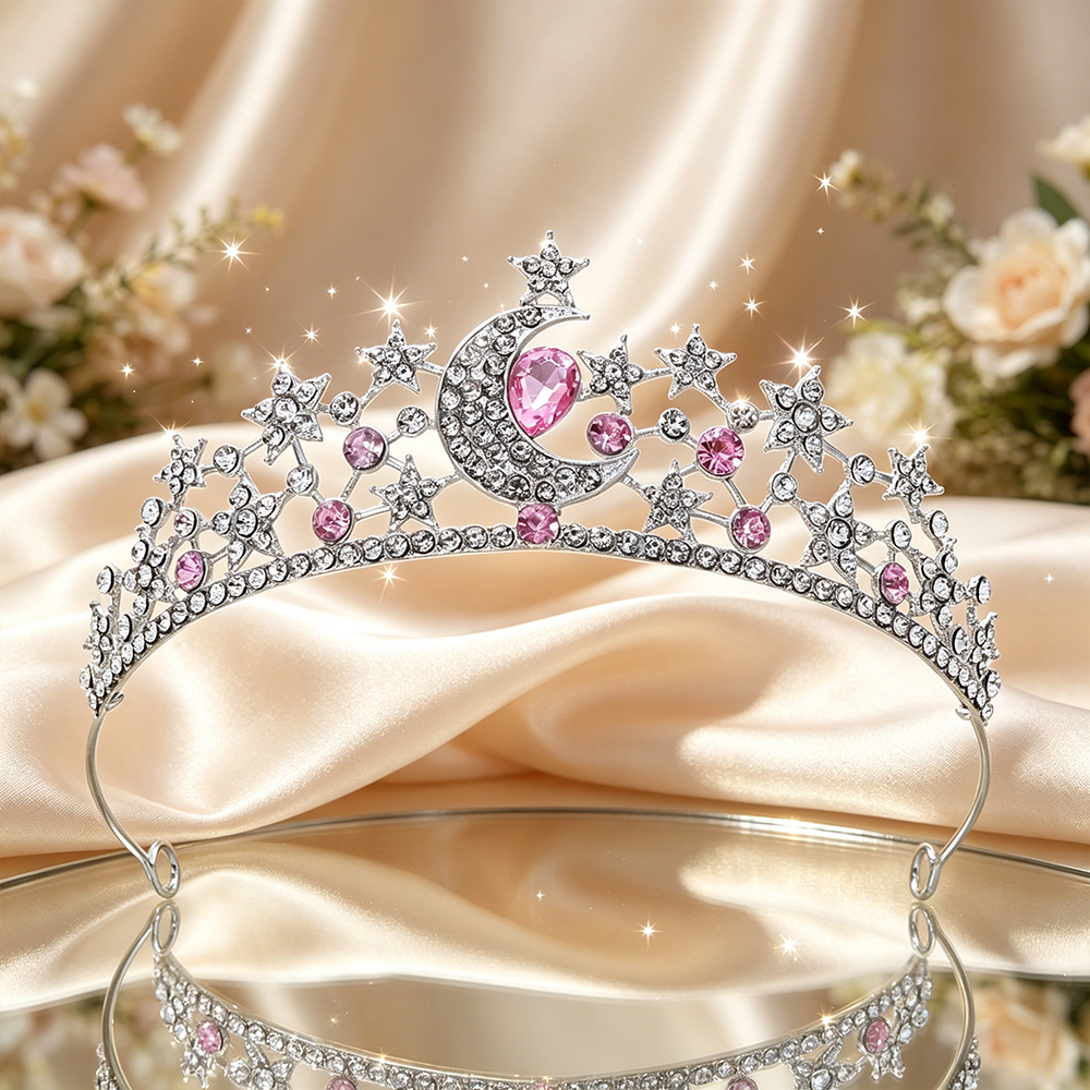 Moon Star Bridal Tiara Sparkli - Women'S Fashion Headbands ulasan dan harga