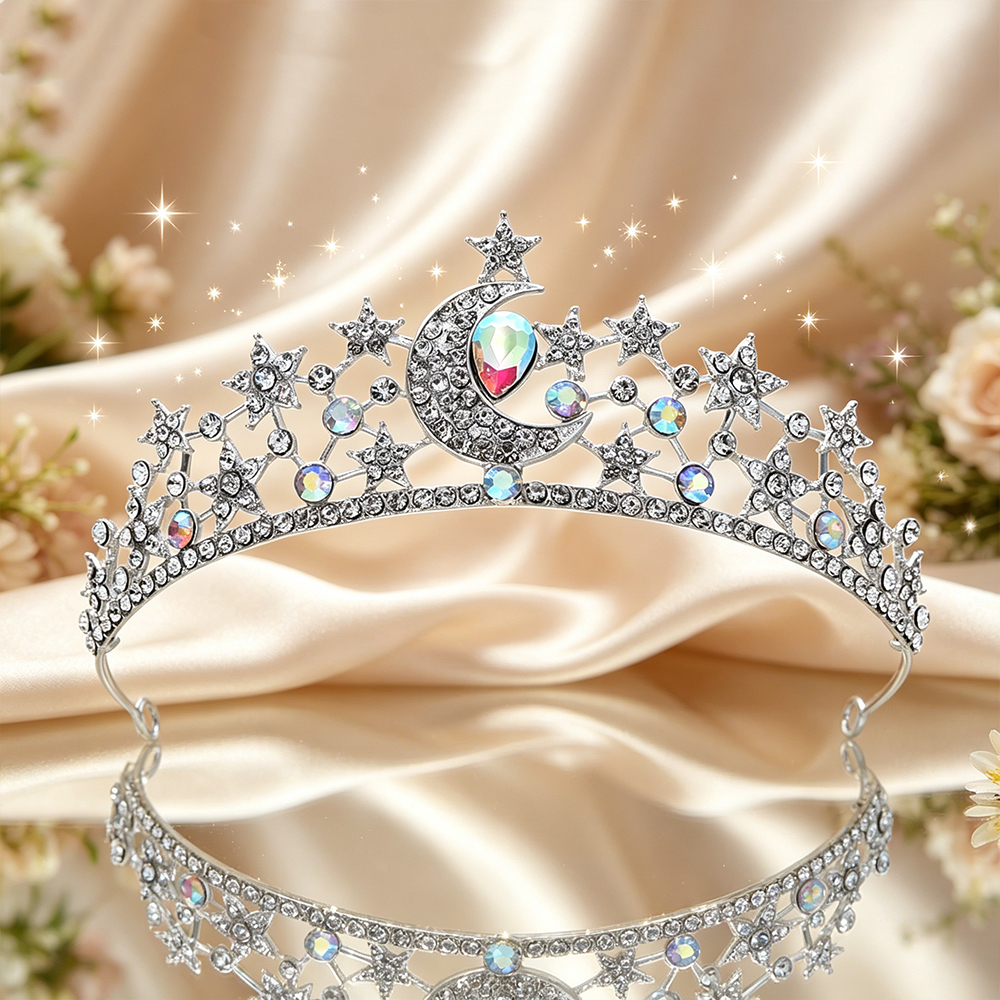 Moon Star Bridal Tiara Sparkli - Women'S Fashion Headbands ulasan dan harga