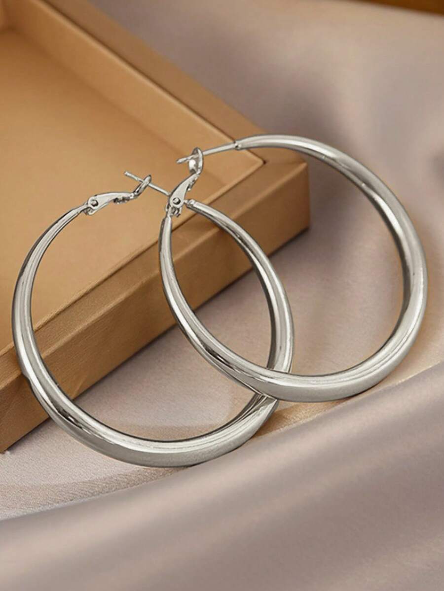 Shiny Gold Tone Y2K Minimalist - Women'S Fashion Earrings ulasan dan harga