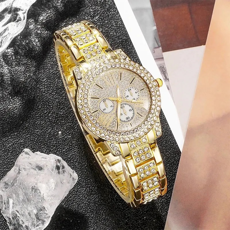 Women's Quartz Watch Gold Luxu - Women'S Fashion Earrings ulasan dan harga