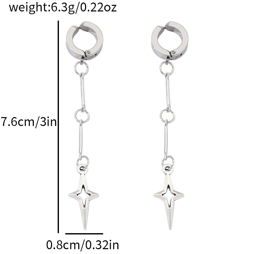 Gothic Jewelry Cross Star Drop - Women'S Fashion Earrings ulasan dan harga