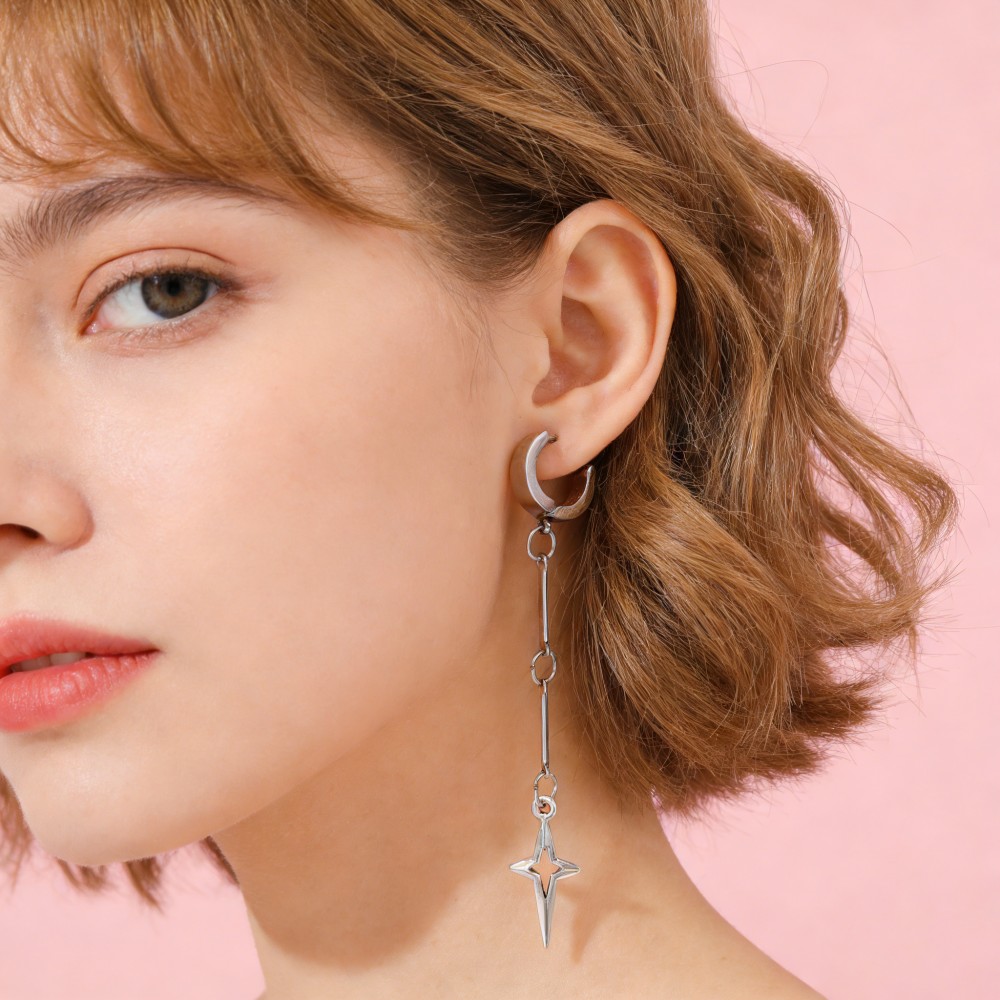 Gothic Jewelry Cross Star Drop - Women'S Fashion Earrings ulasan dan harga