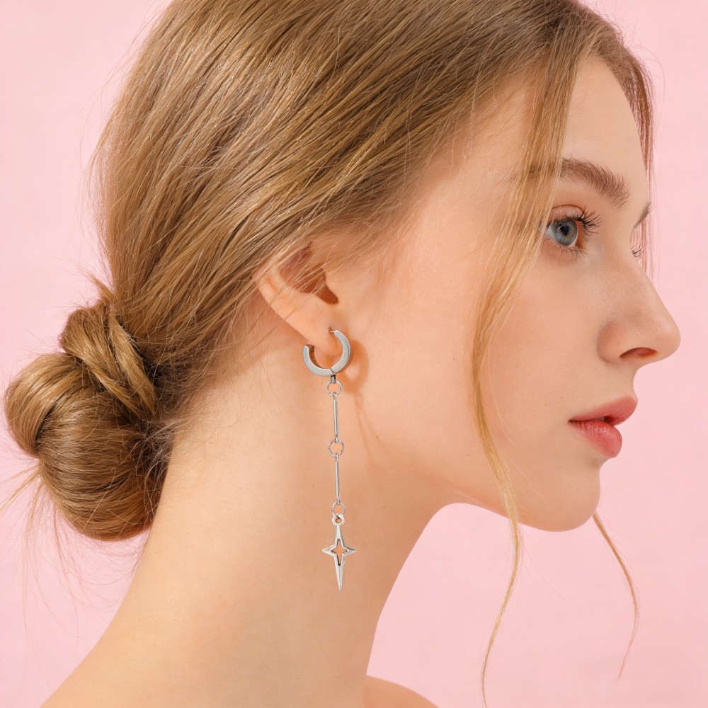 Gothic Jewelry Cross Star Drop - Women'S Fashion Earrings ulasan dan harga