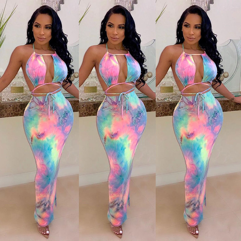 Tie Dye Sexy Two-piece Set, Ha - Tie Dye Two Piece ulasan dan harga
