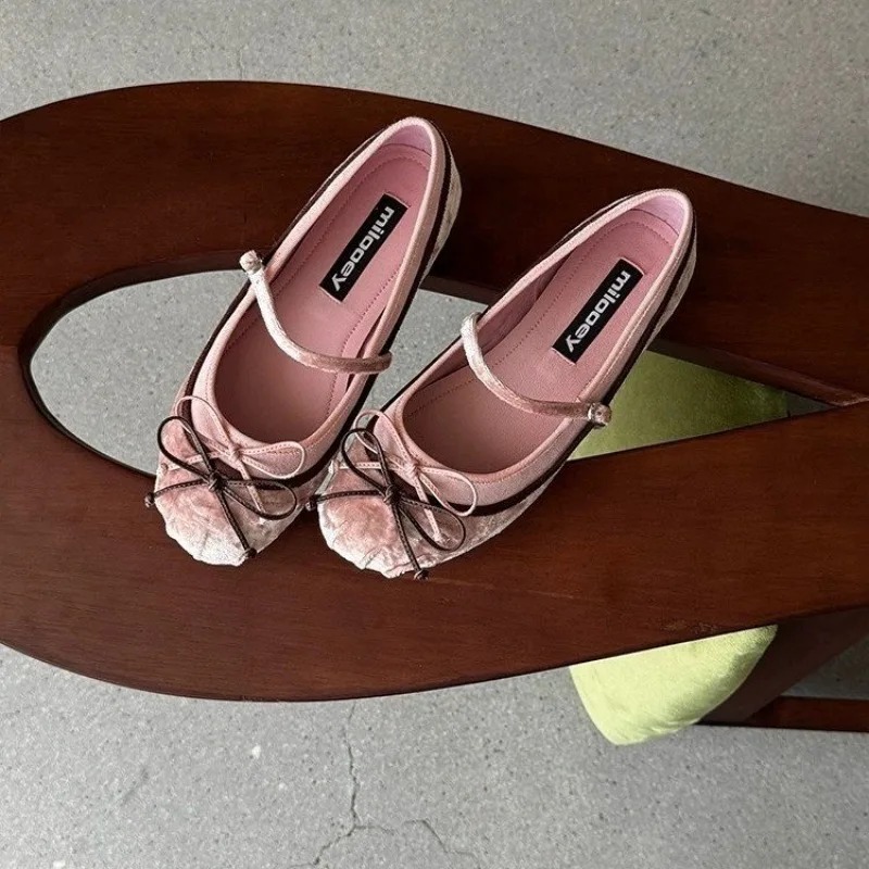 2026French Flat Bottomed Rotun - Women'S Fashion Walking Shoes ulasan dan harga