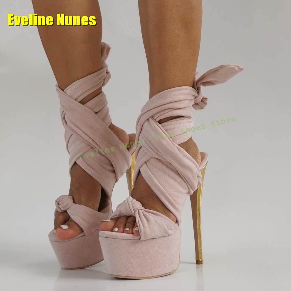 Pink Ankle Strap Sexy Sandals  - Women Fashion Outfits ulasan dan harga
