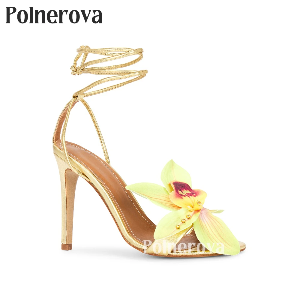 Green Floral Stiletto Sandals  - Sale Fashion Women ulasan dan harga