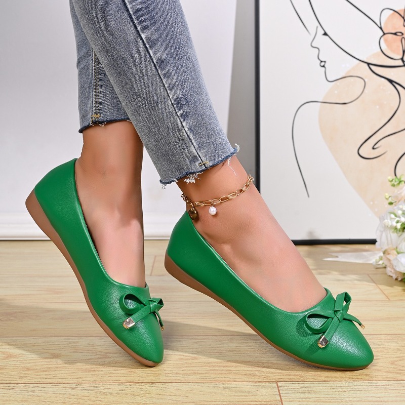 Bow Shallow Mouth Soft Sole Co - Women'S Fashion Walking Shoes ulasan dan harga
