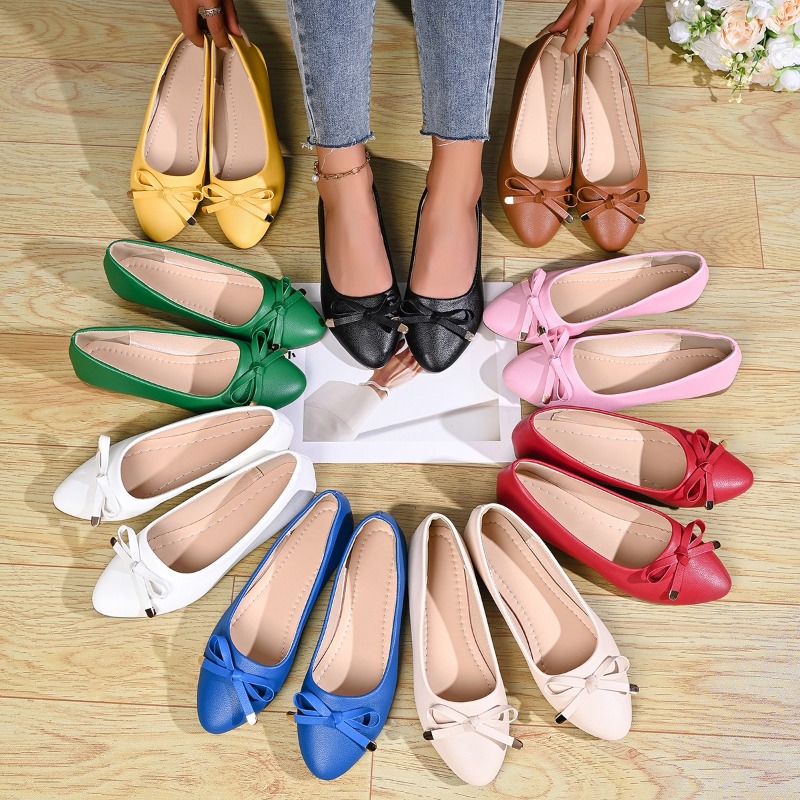 Bow Shallow Mouth Soft Sole Co - Women'S Fashion Walking Shoes ulasan dan harga