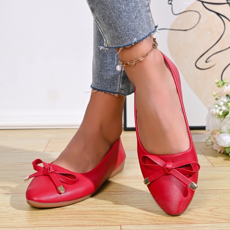 Bow Shallow Mouth Soft Sole Co - Women'S Fashion Walking Shoes ulasan dan harga