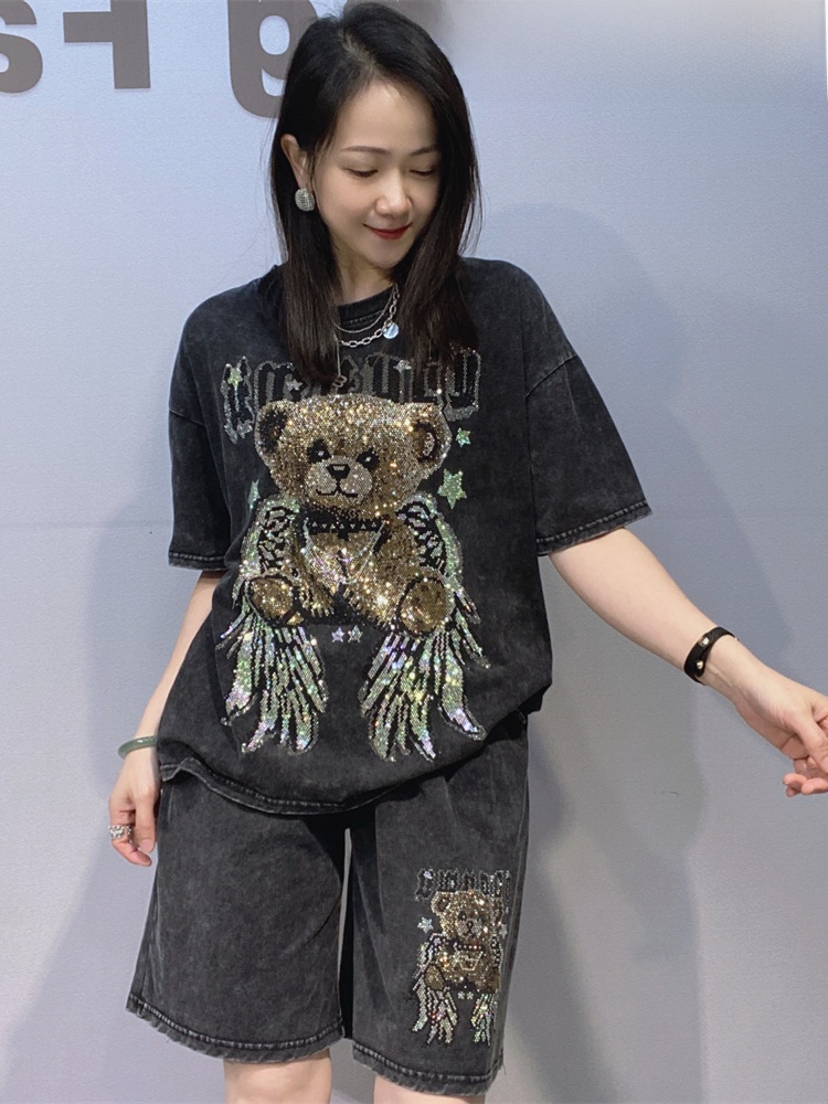 Casual Tie-Dye round Neck Shor - Tie Dye Two Piece ulasan dan harga