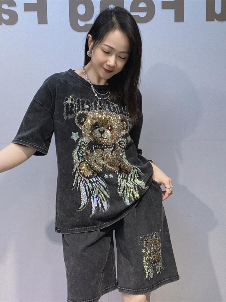 Casual Tie-Dye round Neck Shor - Tie Dye Two Piece ulasan dan harga