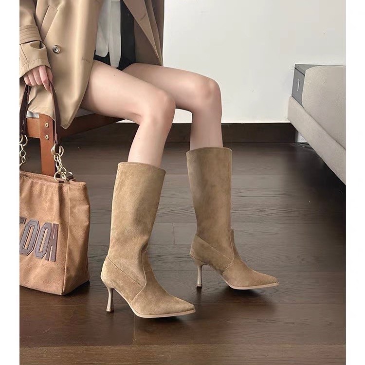 Cow Suede Mid-calf Modern Boot - Sale Fashion Women ulasan dan harga